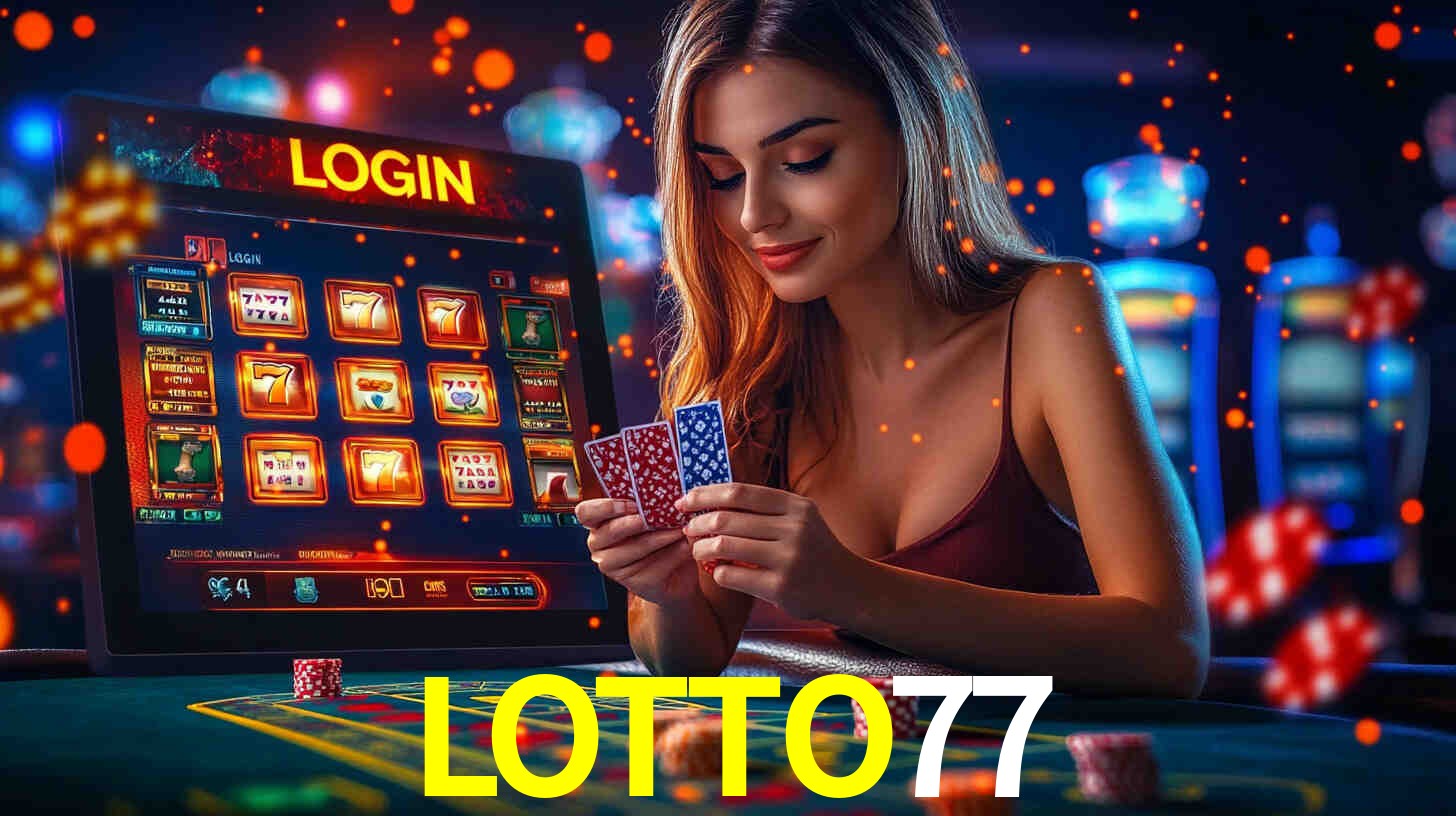 Interfaz de la app móvil LOTTO77 en un smartphone moderno